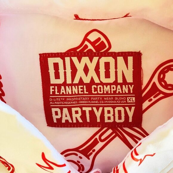 Dixxon Men's White Party Boy Shirt Short Sleeve Pocket Polyester/Spandex Rare XL - Picture 3 of 3